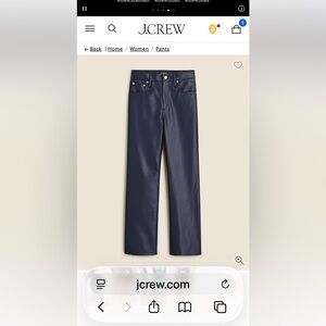 J. Crew Slim Wide Faux Leather Women’s 32 NWT